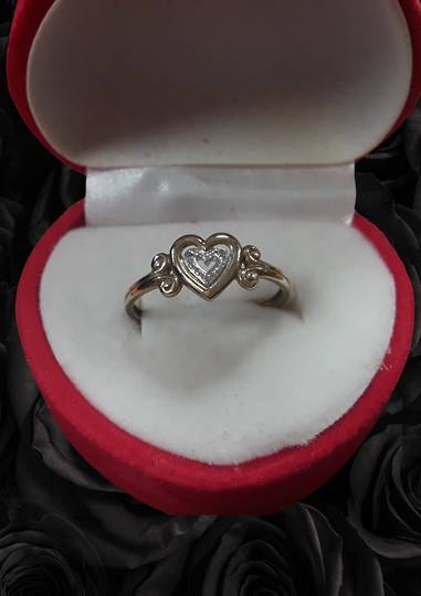 Gold Heart and Diamond Ring